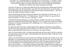 Thông tư liên tịch 32-TT/LB quy định tiêu chuẩn thương tật 4 hạng (mới) hướng dẫn chuyển đổi hạng thương tật cũ, giám định thương tật mới