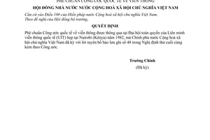 Nghị quyết 691-NQ/HĐNN7 phê chuẩn Công ước quốc tế về viễn thông