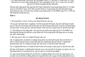 Quyết định  285-HĐBT cải tiến quản lý công nghiệp quốc doanh  sửa đổi Nghị quyết 156-HĐBT