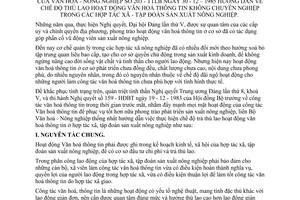 Thông tư liên bộ 203-TTLB chế độ thù lao hoạt động văn hoá thông tin không chuyên nghiệp hợp tác xã, tập đoàn sản xuất nông nghiệp