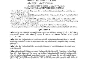 Quyết định 04/QĐ-UB 3 tiêu chuẩn địa phương Kéo cắt vải, ký hiệu 53 TCV 80-86 – Kìm bấm, ký hiệu 53 TCV 81-86 – Dao con thông dụngký hiệu 53 TCV 82-86