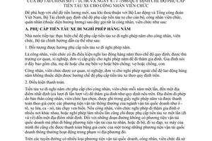 Thông tư Bộ tài chính 01-TC/HCVX quy định chế độ phụ cấp tiền tàu xe công nhân viên chức