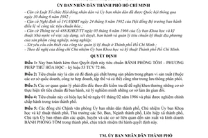 Quyết định 17/QĐ-UB  tiêu chuẩn bánh phồng tôm