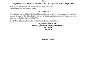 Nghị quyết 700-NQ/HĐNN7 hoãn cuộc bầu cử đại biểu Hội đồng Nhân dân hai cấp huyện, xã