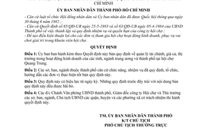 Quyết định 32/QĐ-UB quản lý tài chánh giá cả, thị trường trong hoạt động kinh doanh