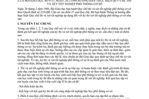 Thông tư 9-TT hướng dẫn quy chế thi xét tốt nghiệp phổ thông cơ sở