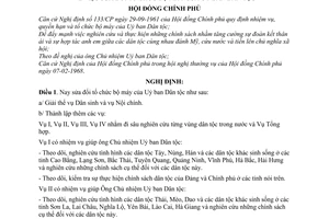 Nghị định 34/CP sửa đổi tổ chức bộ máy của Ủy ban Dân tộc