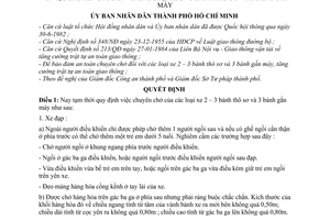 Quyết định 44/QĐ-UB chuyên chở  xe 2 – 3 bánh thô sơ, 3 bánh gắn máy