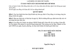 Quyết định 53/QĐ-UB huy động sử dụng ngày công lao động xã hội chủ nghĩa