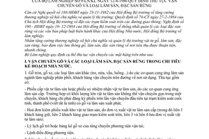 Thông tư 9-LN/KL quy định thủ tục vận chuyển gỗ lâm sản, đặc sản rừng