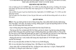 Quyết định 42A-HĐBT giá bán lẻ gạo, thịt lợn, đường kết tinh và nước mắm