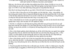 Thông tư 14-CNR hướng dẫn quy định liên kết kinh tế ngành lâm nghiệp