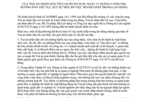 Công văn 555/NCPL hướng dẫn thủ tục xét xử tranh chấp lao động