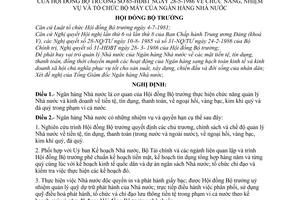 Nghị định 65-HĐBT chức năng, nhiệm vụ và tổ chức bộ máy Ngân hàng Nhà nước Việt nam