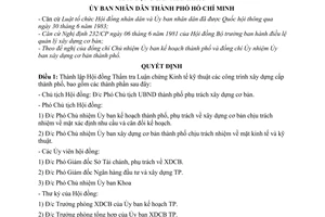 Quyết định 79/QĐ-UB thành lập Hội đồng Thẩm tra Luận chứng Kinh tế kỹ thuật công trình xây dựng cấp thành phố