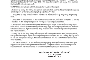 Công văn 1803/UB thi hành chế độ thu nộp thuế công thương nghiệp