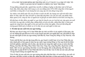 Quyết định 151-CT tổ chức lại sản xuất nghề cá trên ngư trường