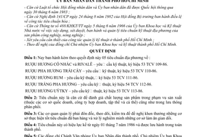 Quyết định 90/QĐ-UB tiêu chuẩn rượu