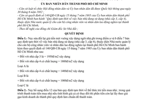 Quyết định 109/QĐ-UB điều chỉnh đơn giá bán nhà cấp 3, 4 đang sử dụng