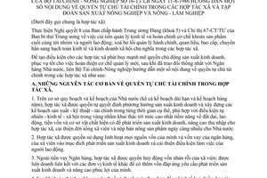Thông tư liên tịch 16-TT/LB hướng dẫn nội dung quyền tự chủ tài chính hợp tác xã tập đoàn sản xuất nông nghiệp nông - lâm nghiệp