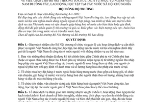 Quyết định 98-HĐBT giao Bộ Nội thương tổ chức dịch vụ phục vụ người Việt Nam công tác, lao động, học tập tại các nước XHCN