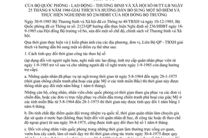 Thông tư liên tịch 08/TT-LB giải thích hướng dẫn Nghị định 236/HĐBT chế độ chính sách Thương binh và Xã hội.