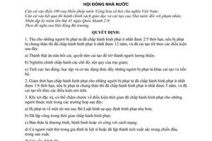 Nghị quyết 746-QĐ/HĐNN7 tha, giảm hạn tù nhân dịp lễ Quốc khánh 2-9-1986