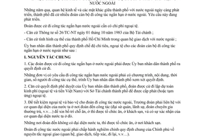 Quy định 2772/QĐ-UB chế độ chi tiêu ngoại tệ cho cán bộ đi công tác ngắn hạn ở nước ngoài