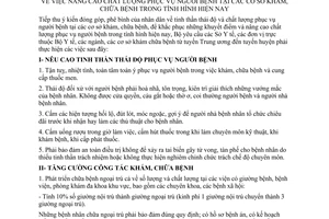 Chỉ thị 18/BYT/CT nâng cao chất lượng phục vụ người bệnh cơ sở khám chữa bệnh tình hình hiện nay