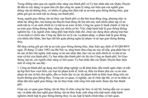 Chỉ thị 24/CT-UB tăng cường trật tự an toàn giao thông đường thủy