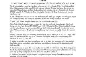 Chỉ thị 243-CT nâng bậc lương cán bộ, viên chức Nhà nước năm 1986