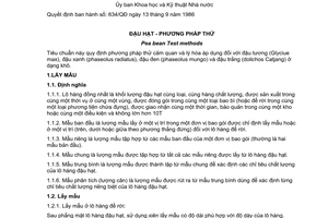 Tiêu chuẩn Việt Nam TCVN 4295:1986 về đậu hạt - Phương pháp thử do Ủy ban Khoa học và Kỹ thuật Nhà nước ban hành