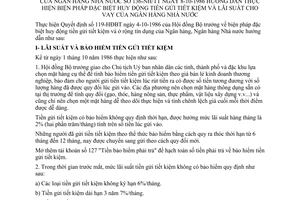 Thông tư 136-NH/TT hướng dẫn biện pháp đặc biệt huy động tiền gửi tiết kiệm lãi suất cho vay ngân hàng nhà nước