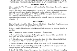 Quyết định 933-BYT/QĐ chuyển trường Công nhân kỹ thuật sửa chữa thiết bị y tế  thuộc Tổng Công ty trang thiết bị và công trình y tế quản lý