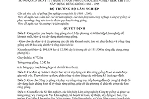 Quyết định 990-QĐ/LN  giao chỉ tiêu xây dựng rừng giống 1986-1995