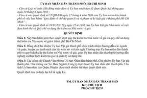 Quyết định 174/QĐ-UB thẻ quy chế sử dụng thẻ kiểm tra nhà nước giá