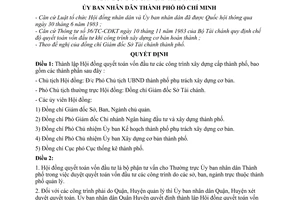 Quyết định 168/QĐ-UB thành lập Hội đồng quyết toán vốn đầu tư các công trình xây dựng cơ bản