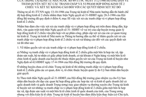 Thông tư 49-TT/PC hướng dẫn thẩm quyền xét xử tranh chấp vi phạm hợp đồng kinh tế hai chiều kháng cáo xét xử