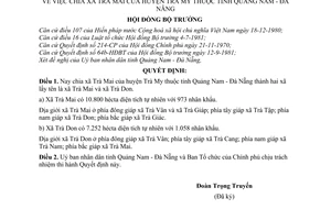 Quyết định 162-HĐBT chia xã Trà Mai huyện Trà My tỉnh Quảng Nam Đà Nẵng