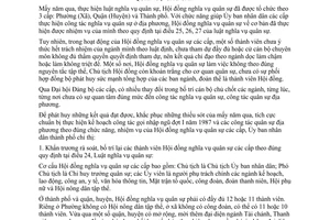 Chỉ thị 30/CT-UB củng cố tăng cường hoạt động Hội đồng nghĩa vụ quân sự các cấp