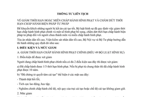 Thông tư liên tịch 05-BNV-TANDTC-VKSNDTC-BTP/TTLT giảm thời hạn hoặc miễn chấp hành hình phạt chấm dứt thời hạn chấp hành tư pháp
