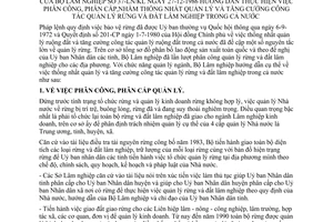 Thông tư 37-LN/KL hướng dẫn phân công phân cấp thống nhất quản lý tăng cường quản lý rừng đất lâm nghiệp cả nước