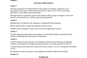 Law No. 21-LCT/HDNN7 of December 29, 1986, marriage and family.