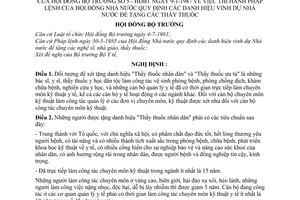 Nghị định 5-HĐBT thi hành pháp lệnh của Hội đồng Nhà nước quy định danh hiệu vinh dự Nhà nước để tặng các thầy thuốc