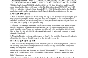 Thông tư 4-LĐ/TT hướng dẫn thực hiện quyền tự chủ đơn vị kinh tế cơ sở tiền lương thưởng