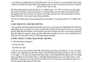 thông tư liên bộ 9-TC/NT hướng dẫn chế độ thưởng khuyến khích sản xuất giao hàng xuất khẩu bằng tiền việt nam