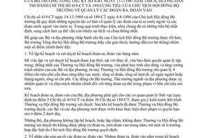 Thông tư 4-BT hướng dẫn chỉ thị 419-CT 189-CT quản lý đoàn ra vào