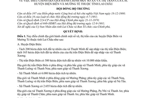 Quyết định  24-HĐBT  điều chỉnh địa giới hành chính một số xã thị trấn của huyện Điện Biên  Mường Tè  tỉnh Lai Châu