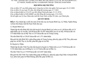 Quyết định 26-HĐBT  thành lập đổi tên một số thị trấn của các huyện Bình Lục, Lý Nhân, Nghĩa Hưng  Kim Sơn  tỉnh Hà Nam Ninh
