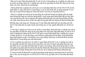 Công văn 503/UB-TM chấn chỉnh tổ chức hoạt động các xí nghiệp sản xuất tự túc theo Chỉ thị 54/CT-UB